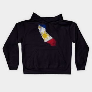 California State Map Filipino American Flag Philippines Kids Hoodie